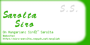 sarolta siro business card